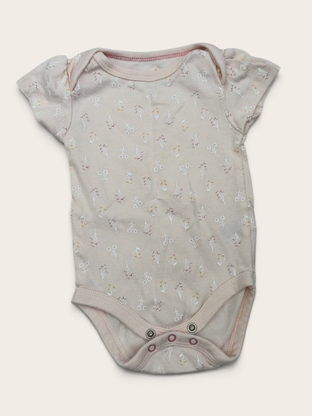 cloud island Pink Floral Short-Sleeve Baby Bodysuit